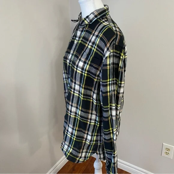 L.L. Bean Signature Linen Plaid Button-Down Shirt Slim Fit Medium - Picture 5 of 12